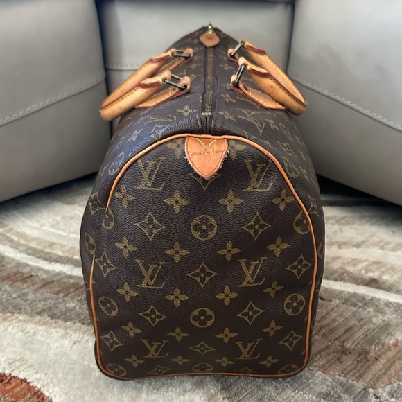 LOUIS VUITTON SPEEDY 40 MONOGRAM CANVAS VACHETTA LEATHER TOTE SATCHEL TRAVEL BAG - Picture 6 of 16